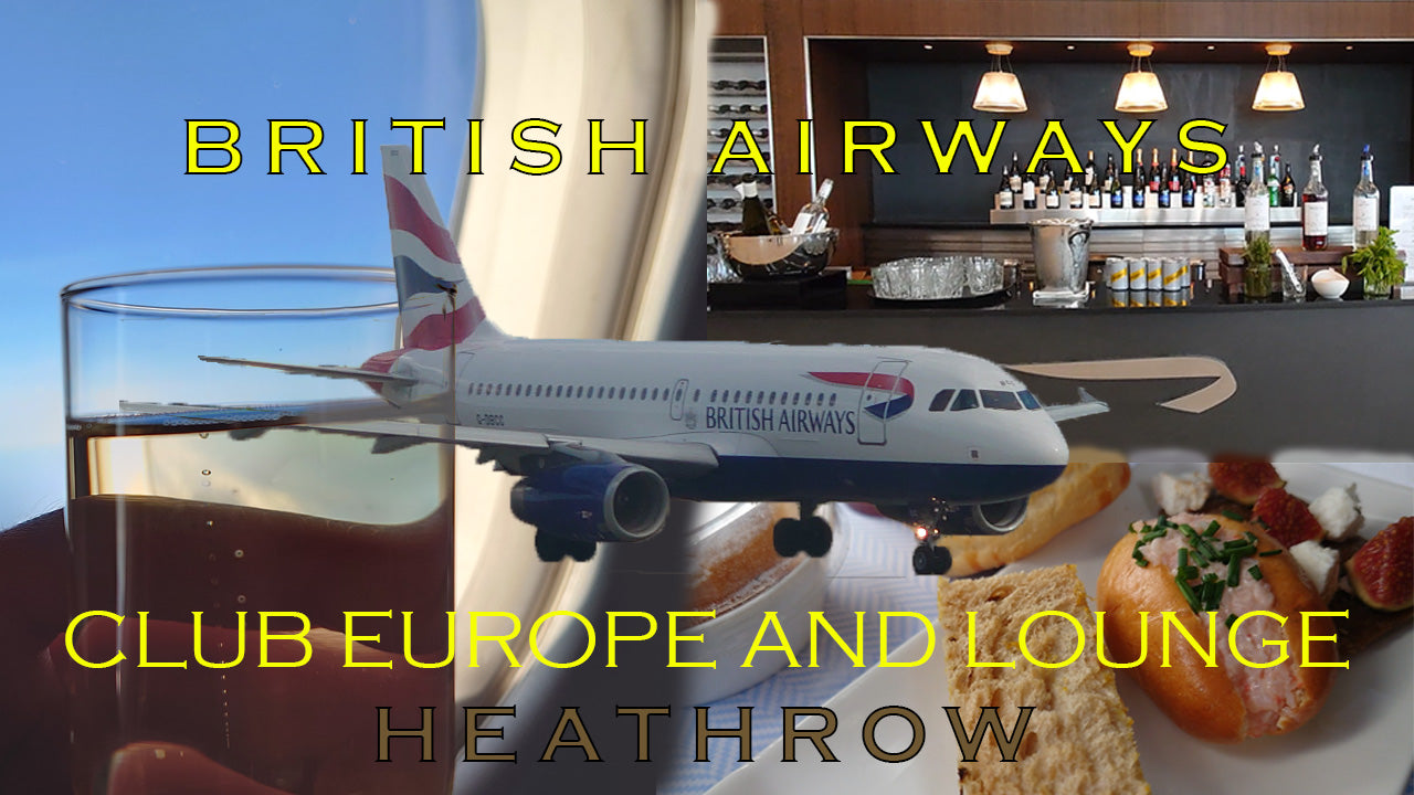 Load video: British Airways club lounge at London Heathrow Airport Terminal 5A and a Club Europe flight on a British Airways Airbus A319.